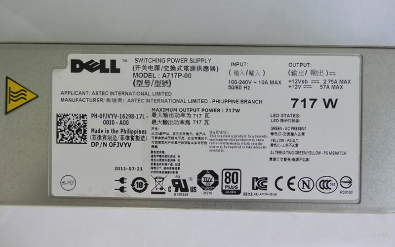 PSU Nguồn máy chủ server Dell R610 717W