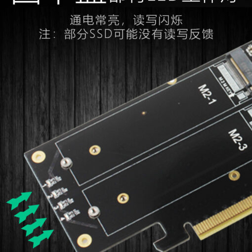 card gan 4 ssd m2 nvme m key to pcie 16x gen 3 ho tro raid 03