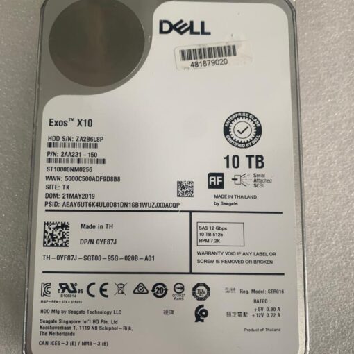 dell 10tb 7 2k 12gbps sas 3 5 inch hard drive 0yf87j 07