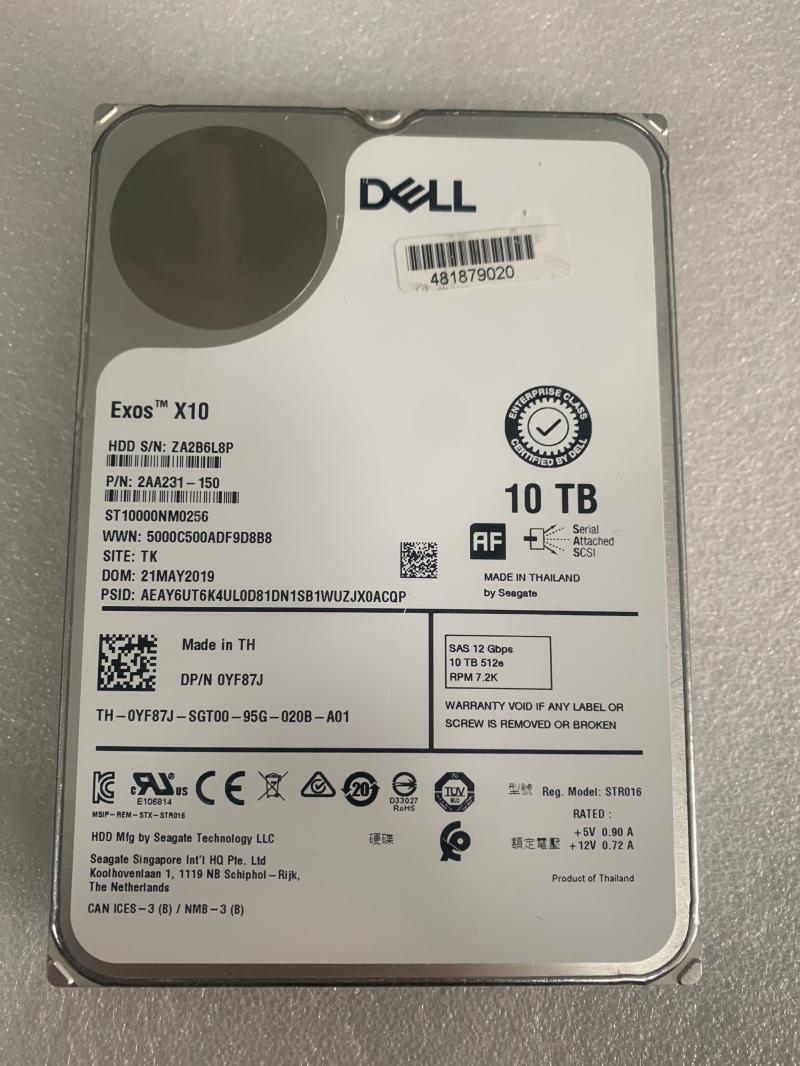 dell 10tb 7 2k 12gbps sas 3 5 inch hard drive 0yf87j 07