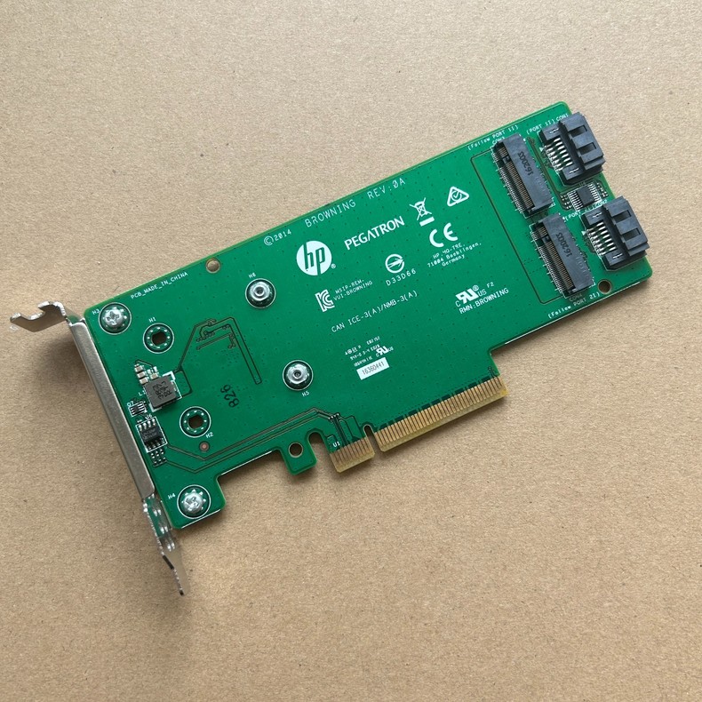 hpe hp 759505 001 sata m 2 dual drive pcie riser card 759238 001 02