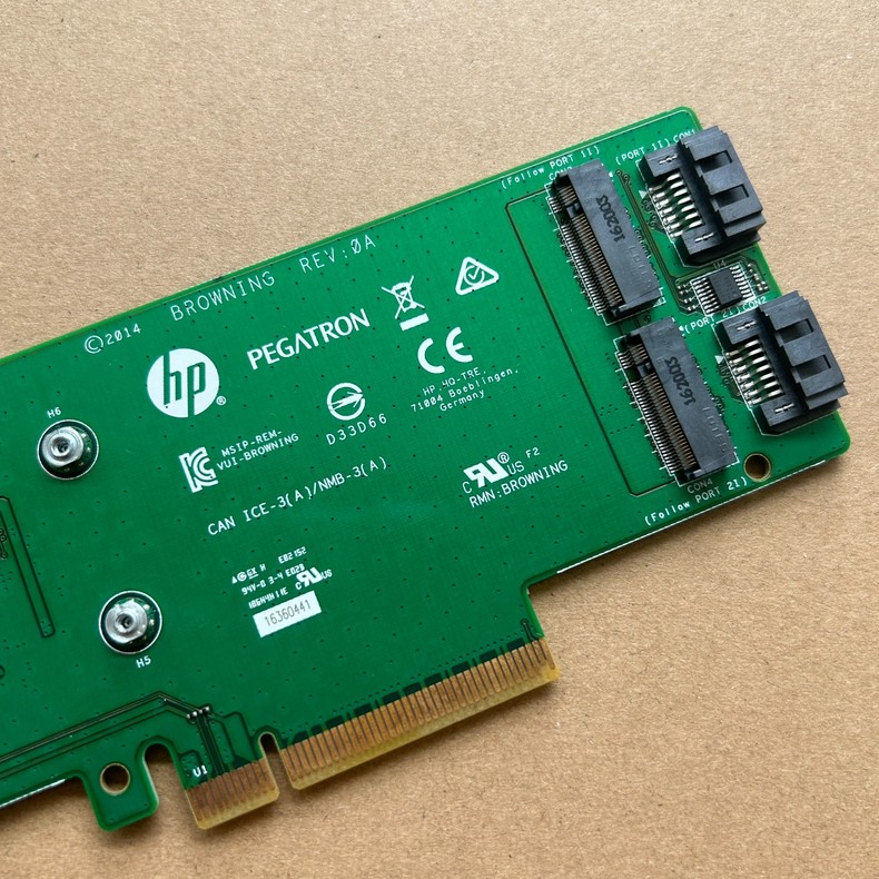 hpe hp 759505 001 sata m 2 dual drive pcie riser card 759238 001 03