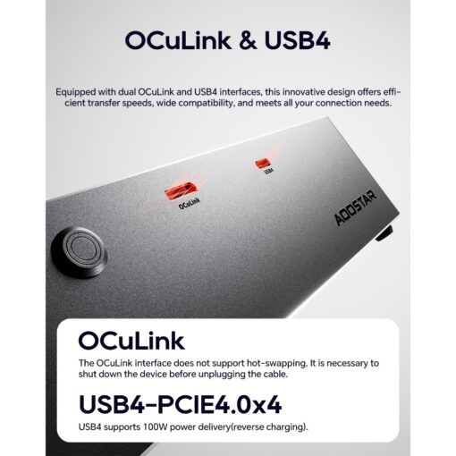 dock egpu oculink aoostar ag02 oculink usb4 kem nguon 800w 06