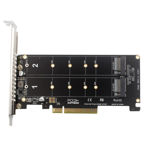 card chuyen doi pcie 3 0 4x to dual m 2 nvme ssd 22110 2280 02