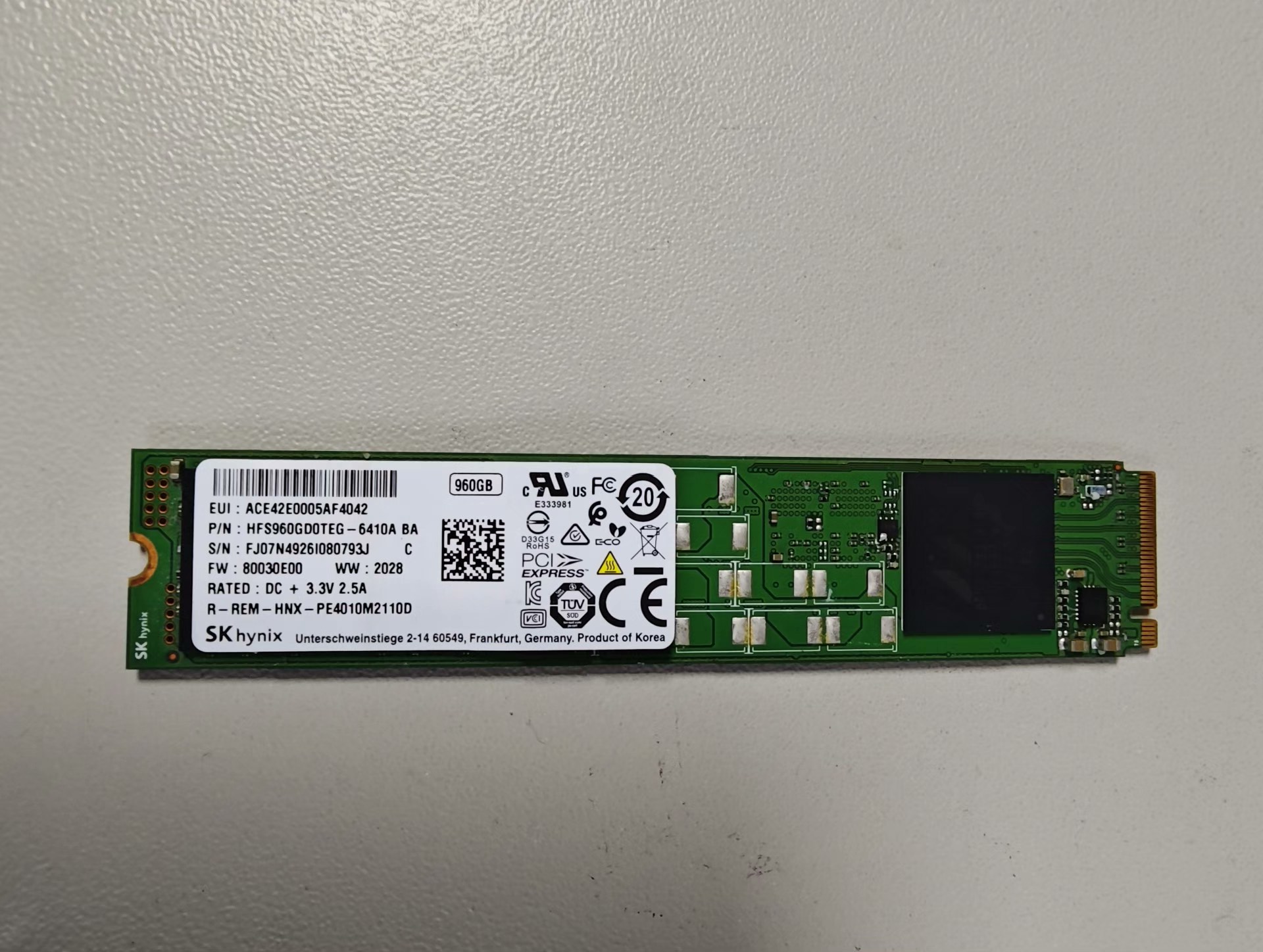 ssd hynix 960gb m 2 22110 nvme ssd hfs960gd0teg 6410a pe4010 01