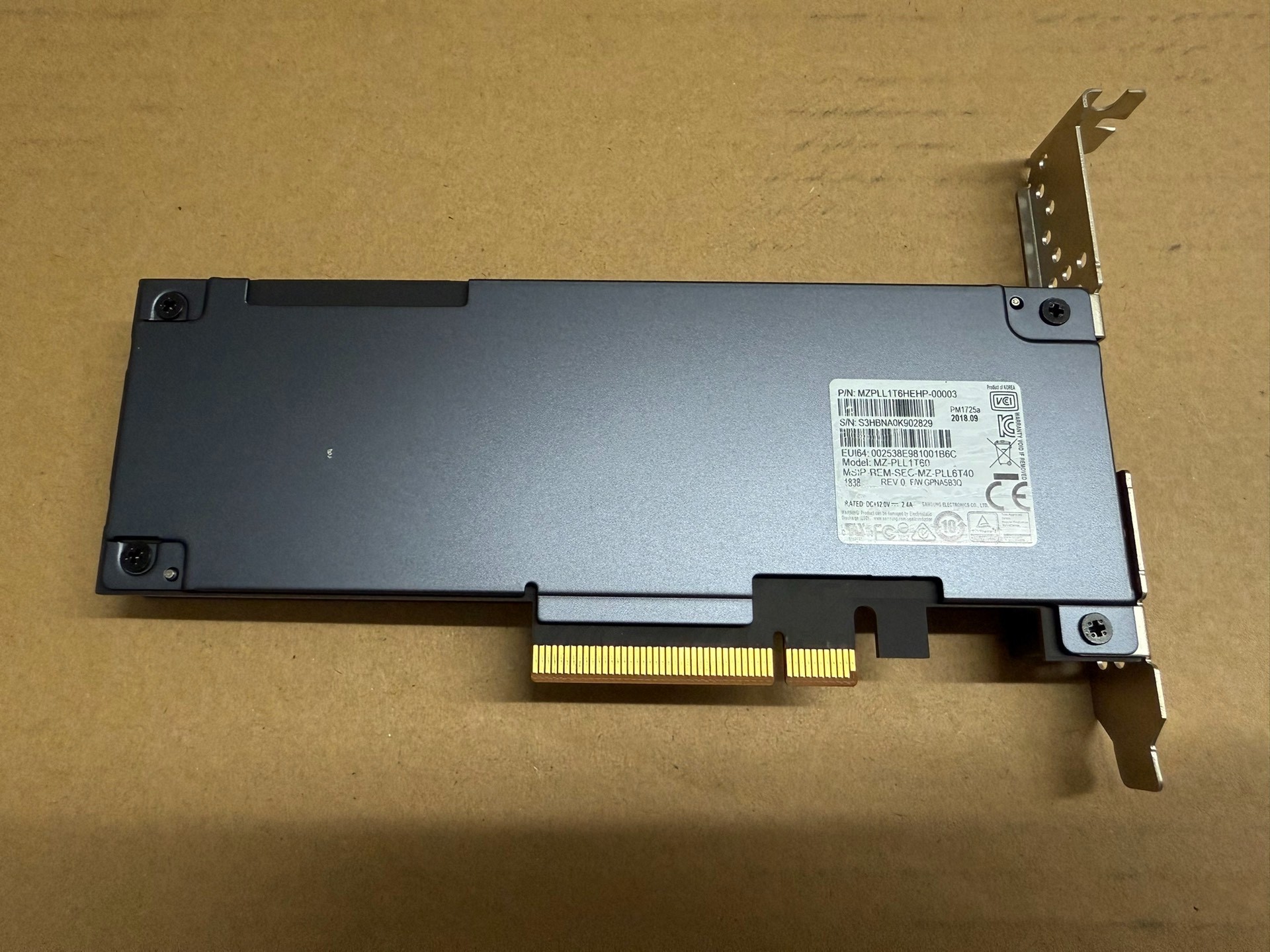 ssd enterprise samsung pm1725b hhhl 1 6tb nvme pcie x8 02