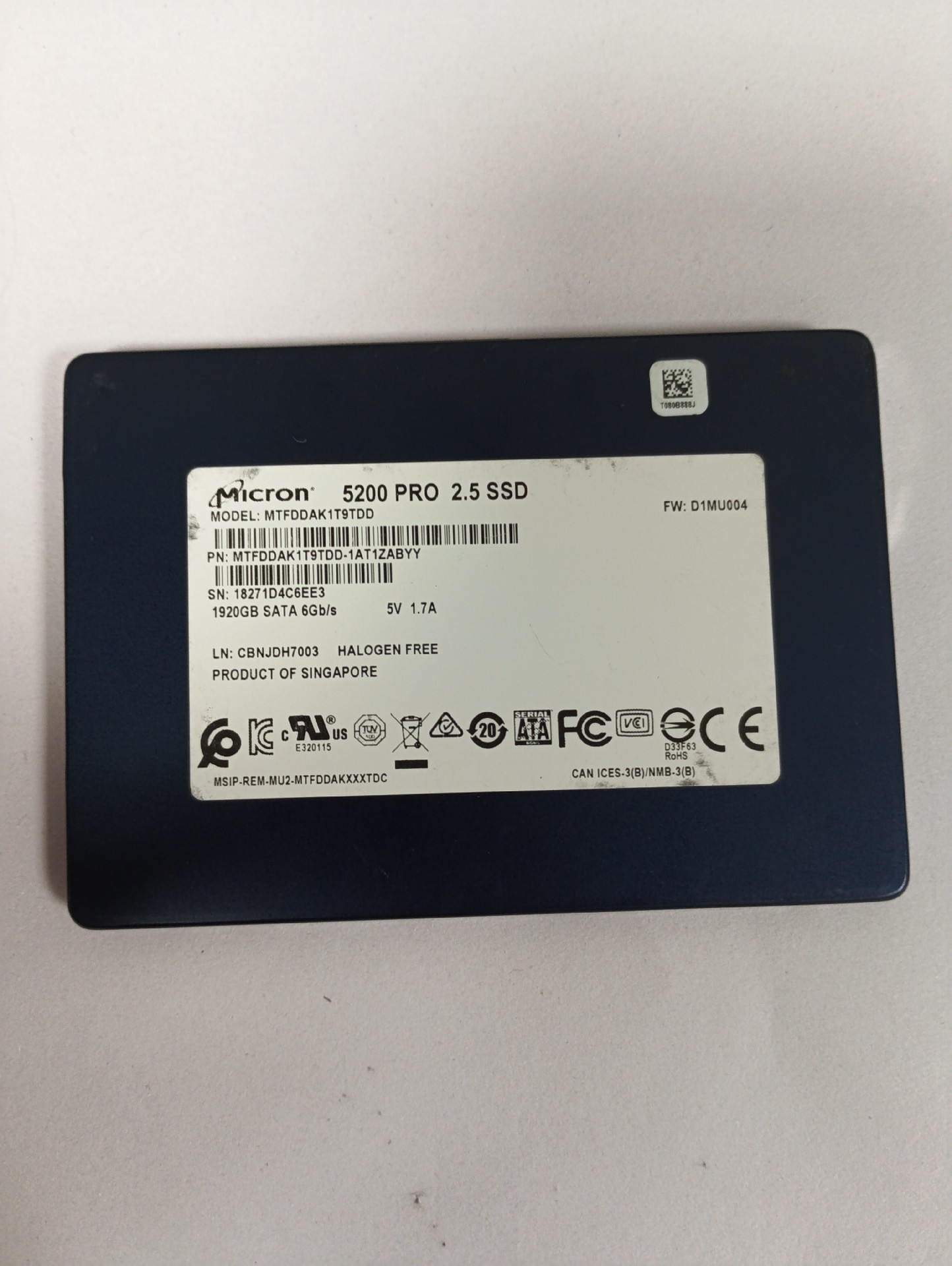 ssd micron 5200 pro 1 92tb 2 5 inch sata iii enterprise 5950tbw 01