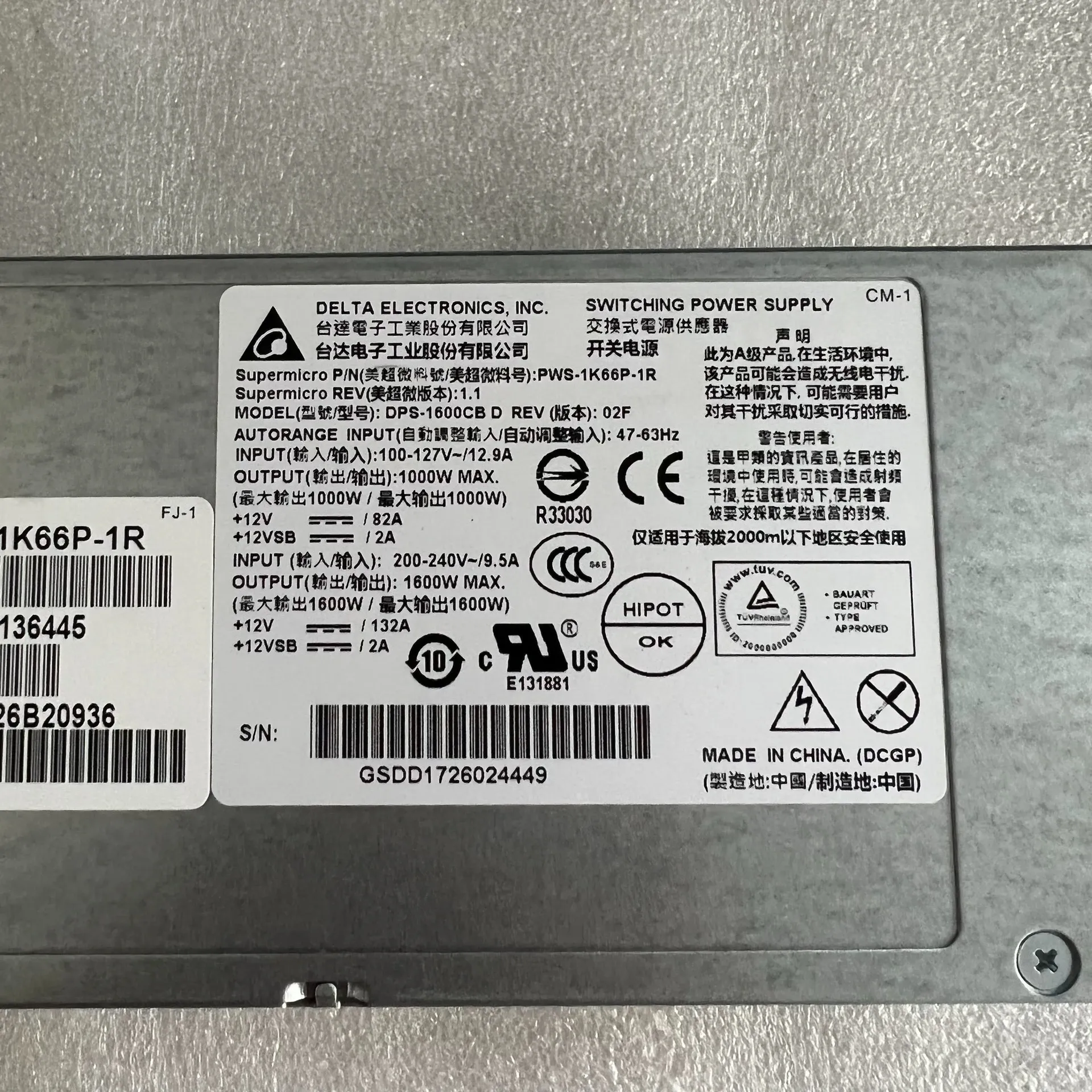 nguon may chu psu server dps 1600cbd pws 1k66p 1r dps 1600cb d 1600w 3 Nguồn máy chủ PSU server DPS-1600CBD PWS-1K66P-1R DPS-1600CB D 1600w - Hinh 3
